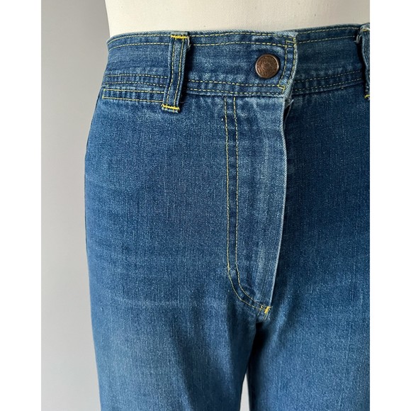 VTG 1980s Angel Britches Blue Cotton Denim High Rise Slim Straight Leg Jeans W25 - Picture 4 of 10